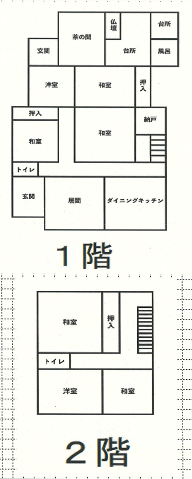 Floor plan for 1980s wood house in Tochigi