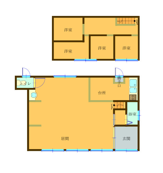Floor plan for 1950s wood house in Okayama