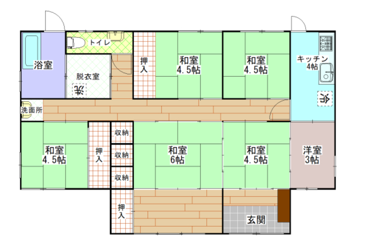 Floor plan for 1970s house on a large plot in Sueyoshi, Soo
