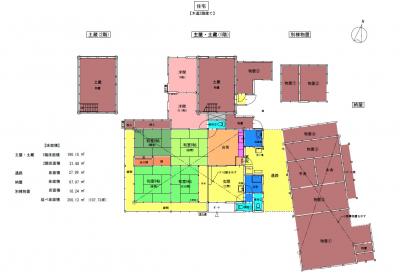 Floor plan for Property #548 - Large house with added western-style rooms and storage