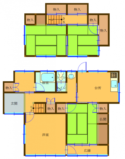 Floor plan for 1970s wood house in Okayama