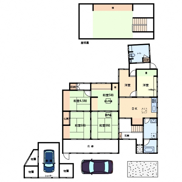 Floor plan for Wood house in Ayabe, Kyoto, farmland, approval needed