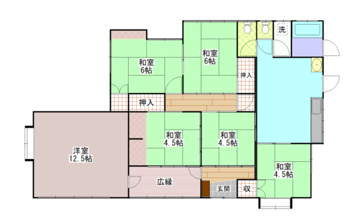 Floor plan for 1970s house on a large plot in Sueyoshi, Soo