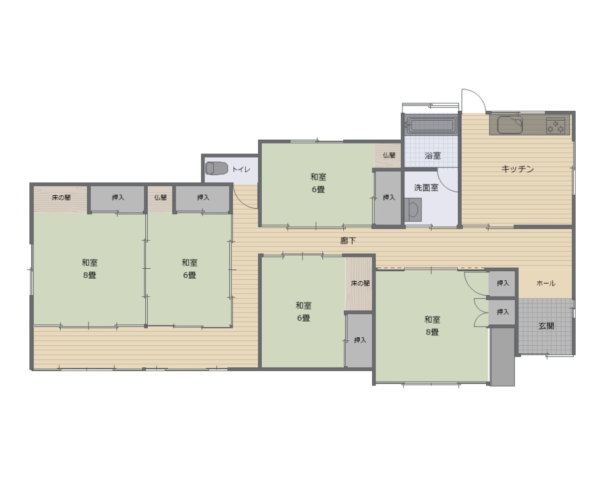 Floor plan for 1950s wood house on a large plot in Tochigi