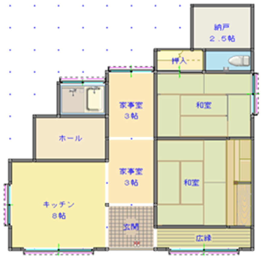 Floor plan for Wood house near the coast in Emuru, Tatsugo