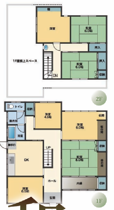 Floor plan for 1970s concrete house, 5-min walk to station, Fukui