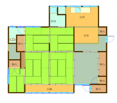 Floor plan for 1910s wood house in Okayama