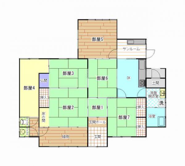 Floor plan for 1860s wood house on a large plot in Oita