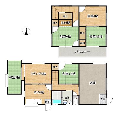 Floor plan for 1970s steel-frame house, 15-min walk to station, Hyogo