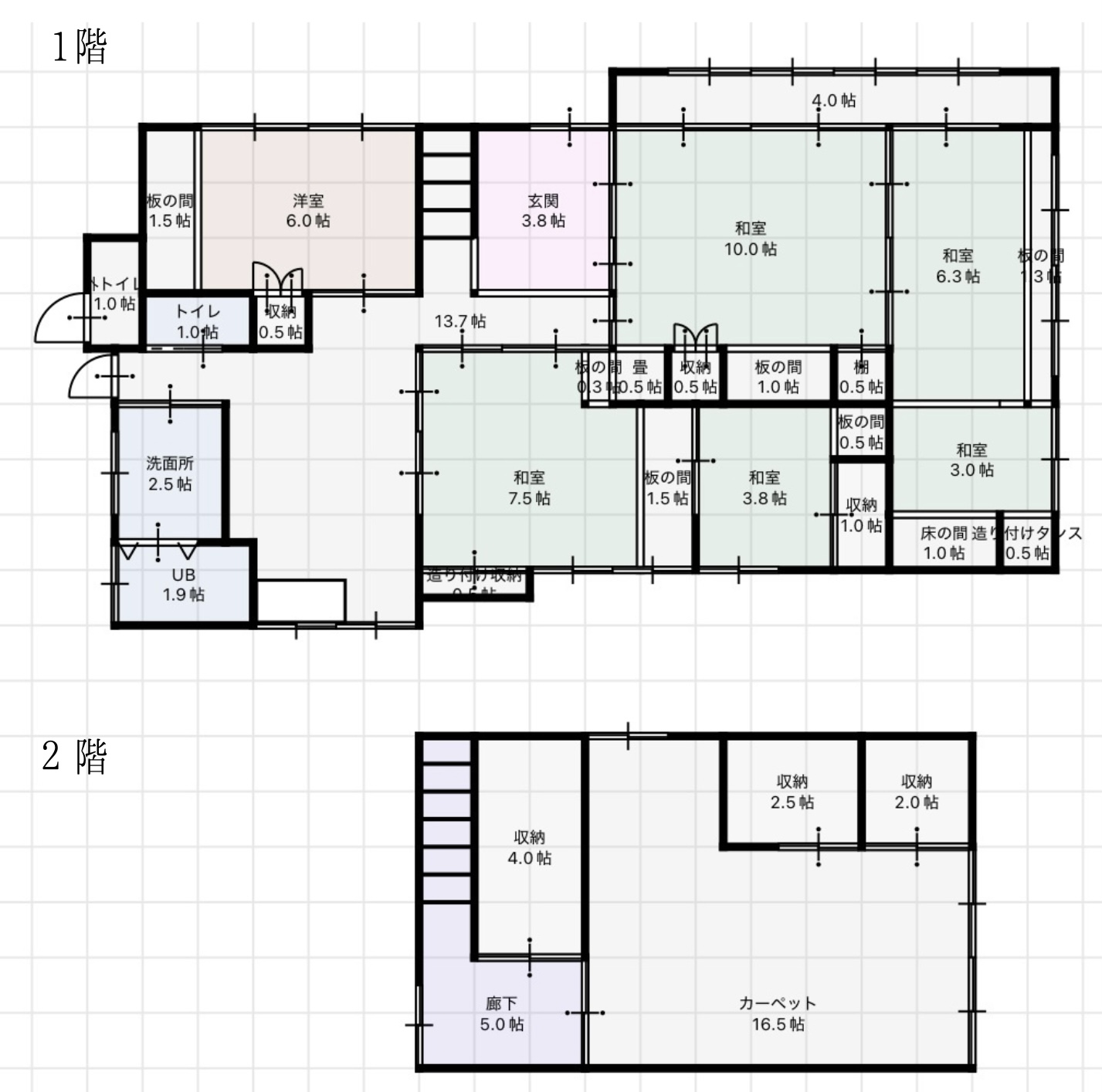 Floor plan for 1970s wood house on a large plot in Shizuoka