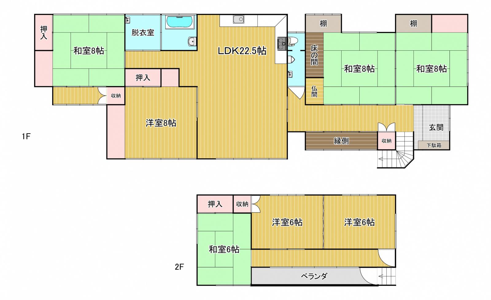 Floor plan for 1980s wood house, 4-min walk to station, Yamagata