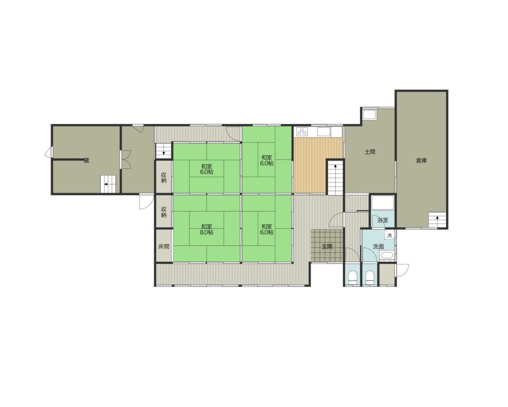 Floor plan for All-electric detached house with farmland and storage (R6-O-5)