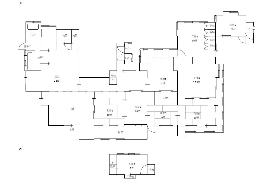 Floor plan for Wood house on a large plot in Akita
