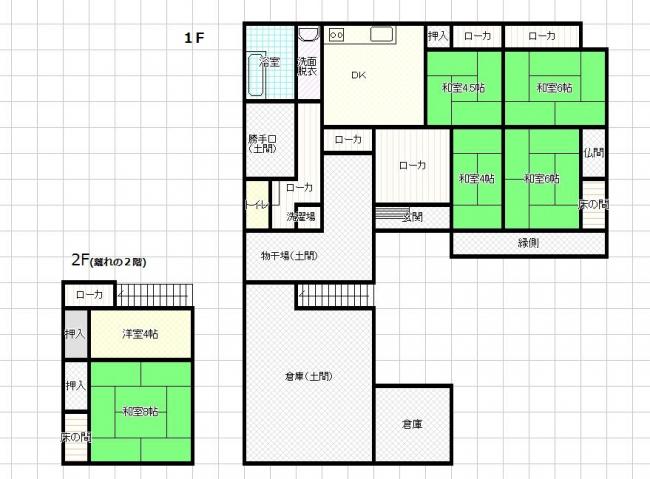 Floor plan for 1910s wood house, 3-min walk to station, Shimane