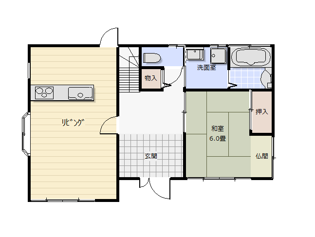 Floor plan for 1990s wood house in Amino, Kyotango