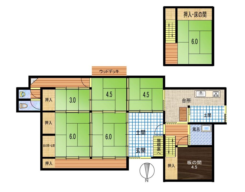 Floor plan for 1940s wood house in Shimane