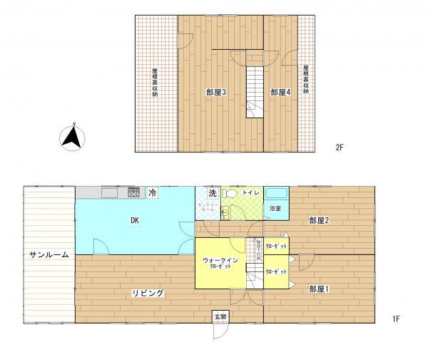 Floor plan for 1990s wood house in Oita
