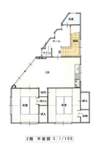 Floor plan for 1970s steel-frame house in Kuji