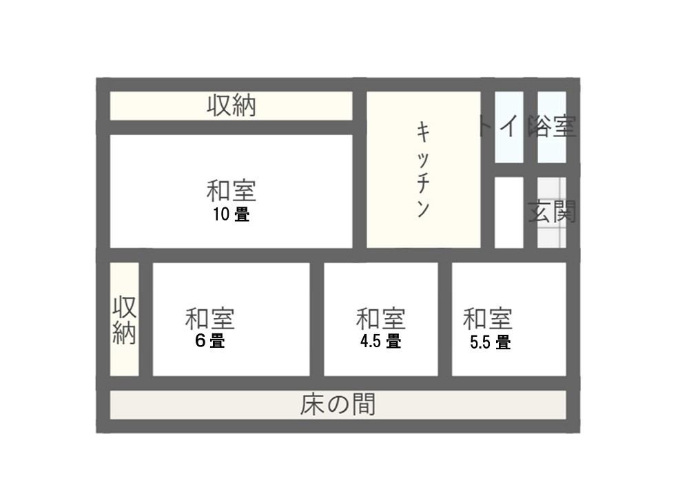 Floor plan for 1970s wood house near the coast in Togata, Ibusuki
