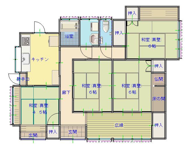 Floor plan for 1980s wood house on a large plot in Togo, Satsumasendai