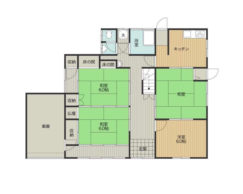 Floor plan for Muraoka Property with Garage at Convenient, Reasonable Price (R6-M-5)