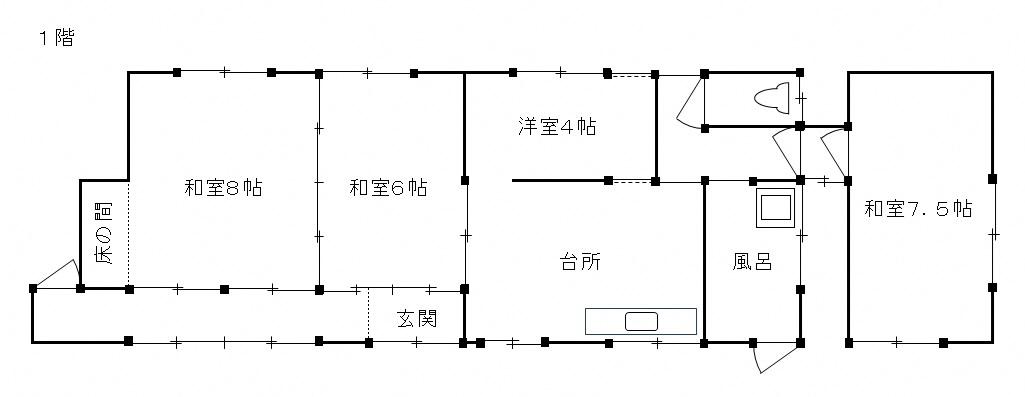 Floor plan for 1980s wood house in Aomori