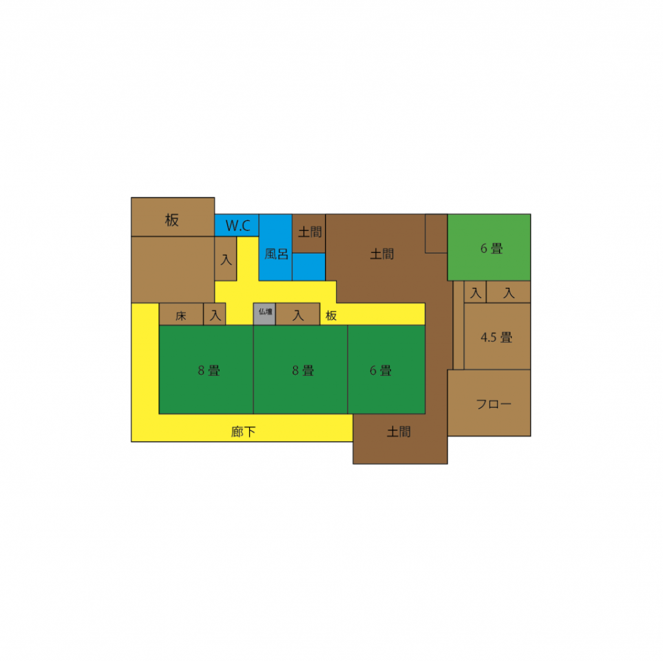 Floor plan for 1960s wood house on a large plot in Tochigi