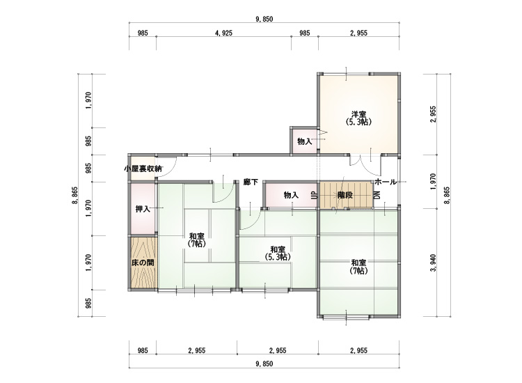 Floor plan for 1970s wood house in Shimane