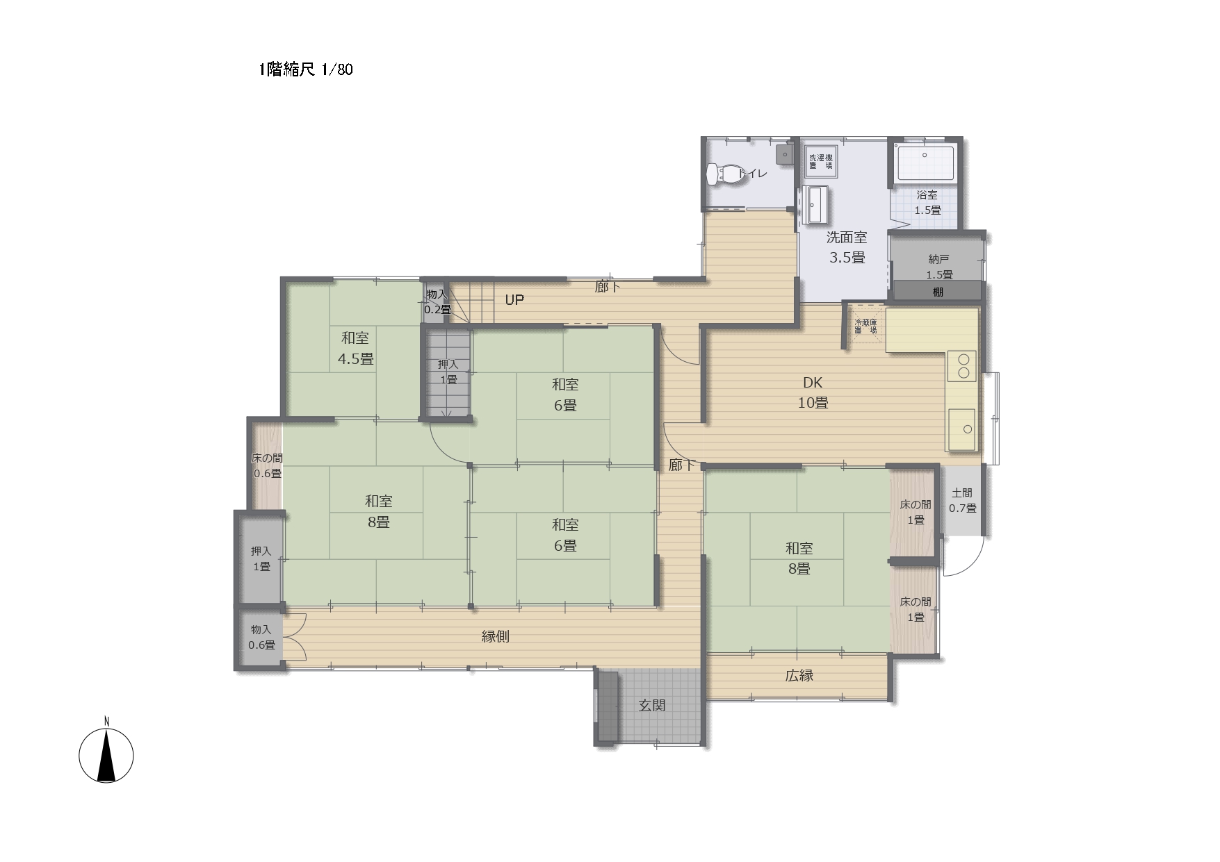 Floor plan for 1960s wood house, 13-min walk to station, Nagano