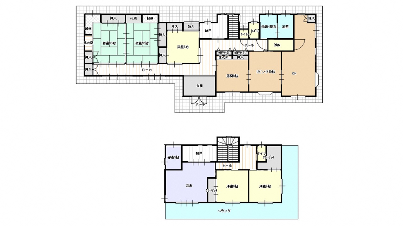 Floor plan for 2000s wood house on a large plot in Kitakami