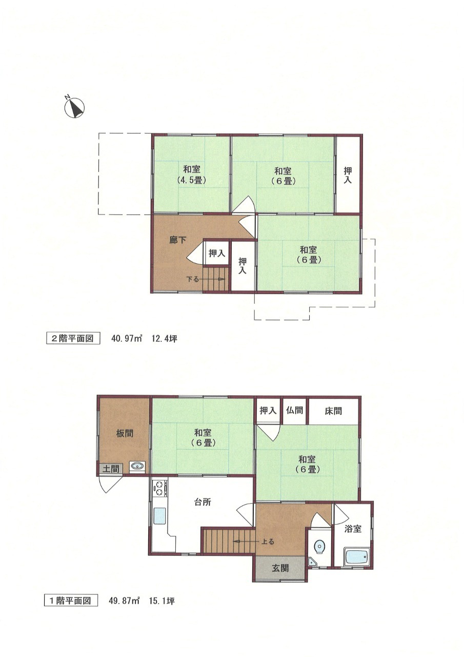 Floor plan for 1970s wood house in Oita