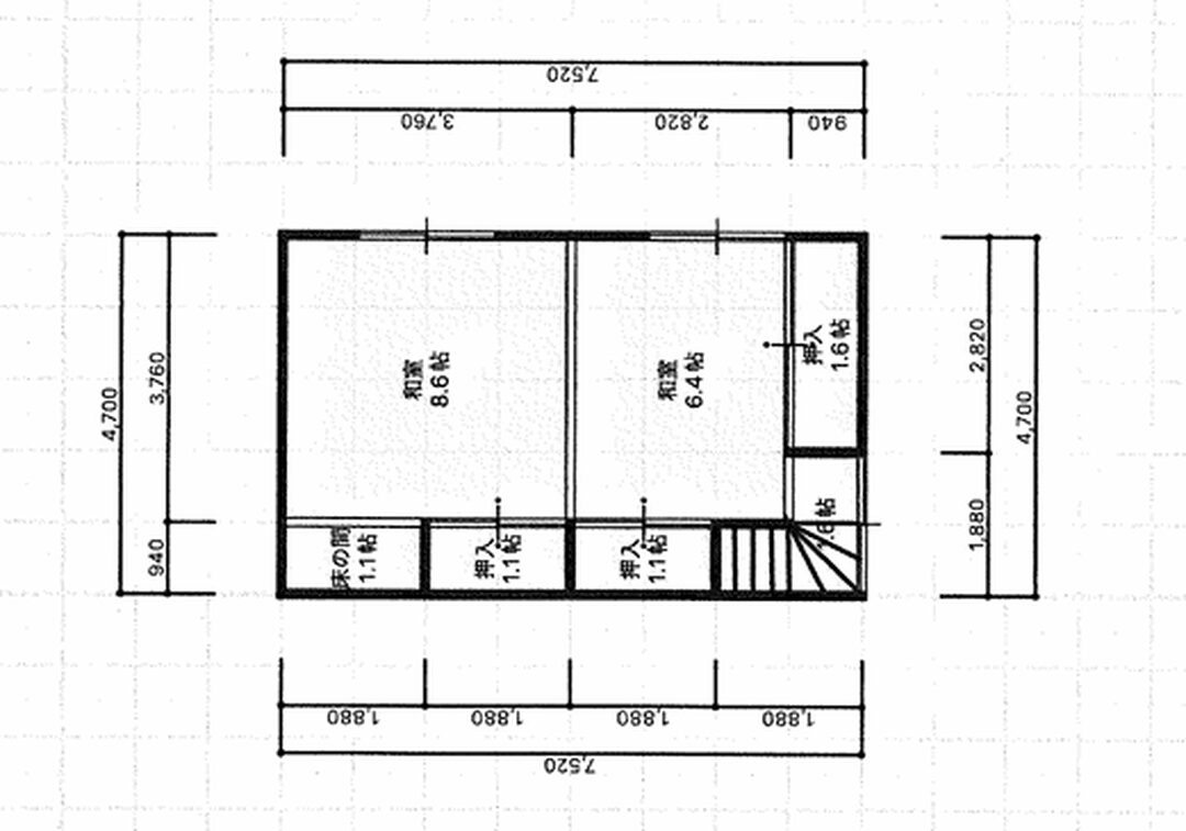 Floor plan for 1970s wood house, 8-min walk to station, Fukui