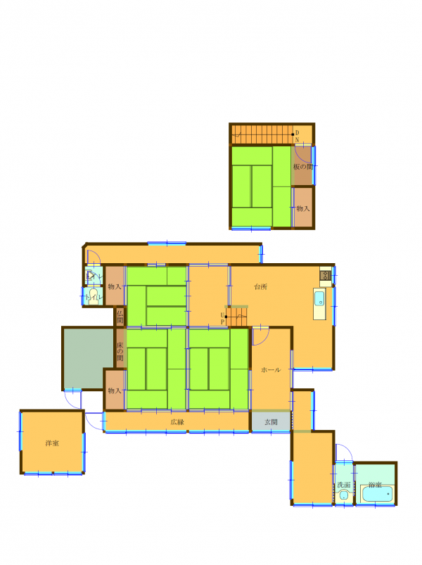 Floor plan for 1910s wood house in Okayama