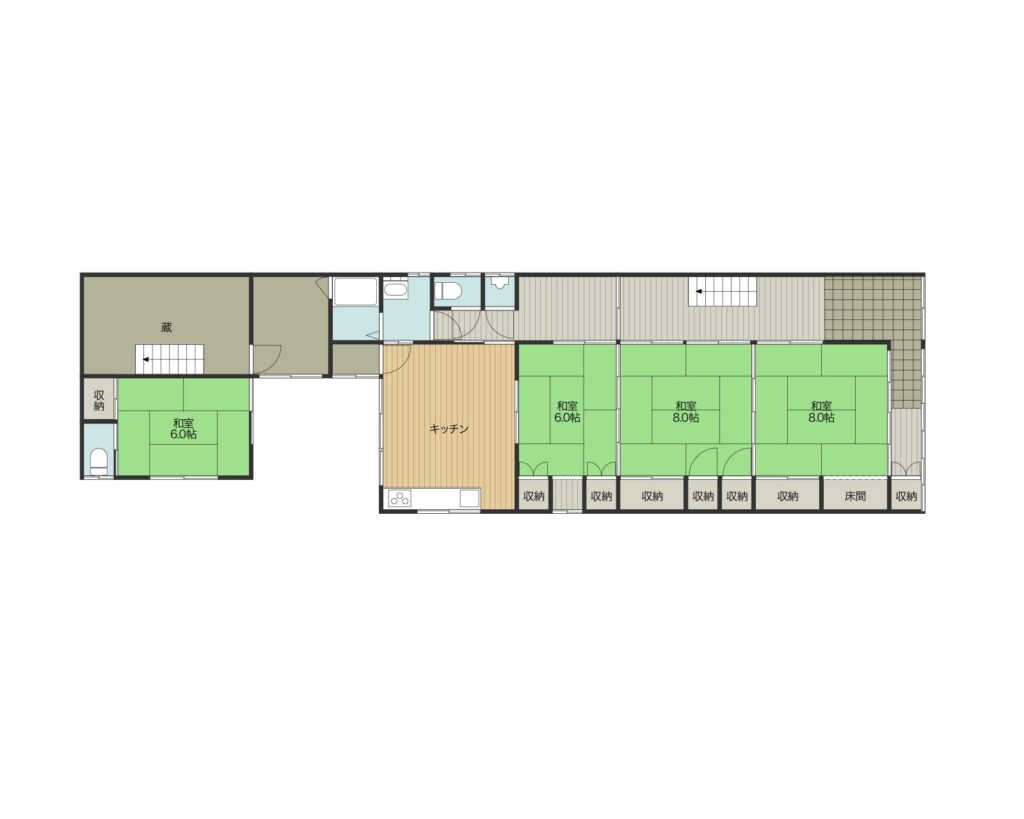 Floor plan for House with water-plumbing renovation, facing the shopping street, feeling history and newness (R7-M-1)