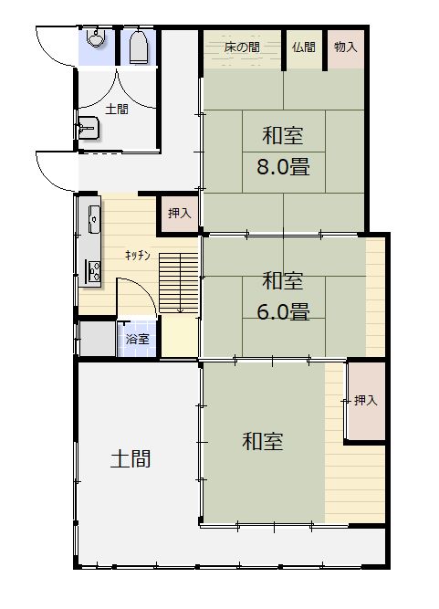 Floor plan for 1970s wood house near the coast in Tango, Kyotango