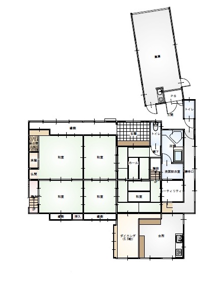 Floor plan for 5-minute walk to the sea! Large 15LDK mansion versatile for multiple uses (R8-K-4)