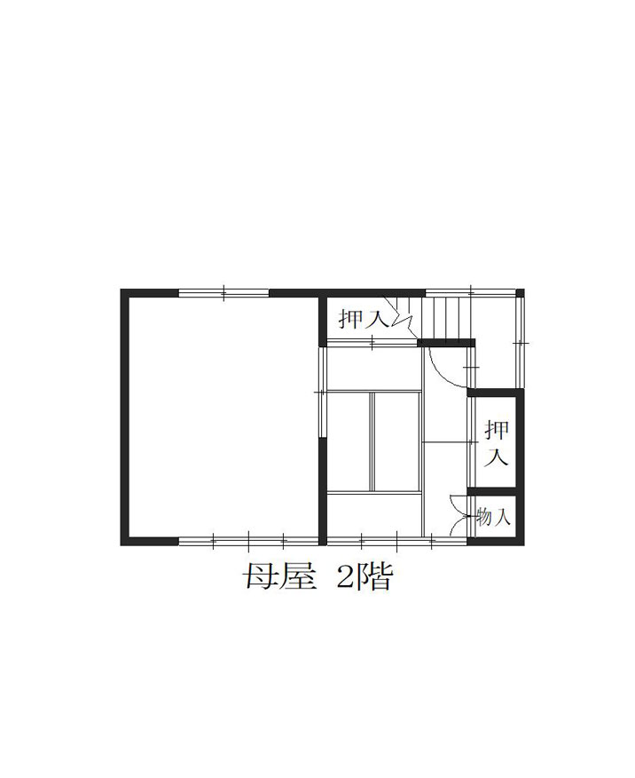 Floor plan for 1980s wood house with outbuildings in Miyama, Nantan