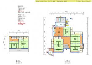 Floor plan for 1970s wood house on a large plot in Niigata