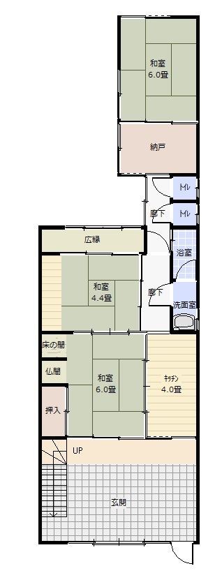 Floor plan for 1970s wood house, 19-min walk to station, Mineyama, Kyotango