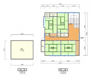 Floor plan for 1950s wood house on a large plot in Niigata