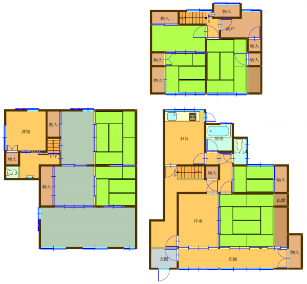 Floor plan for 1970s wood house in Okayama
