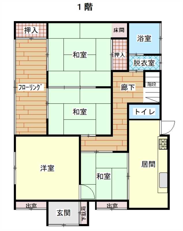 Floor plan for Japanese-style 2-story residence with zoned garden and vegetable garden