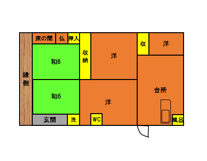 Floor plan for 1980s wood house in Oita
