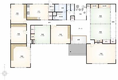 Floor plan for 1980s wood house on a large plot in Niigata