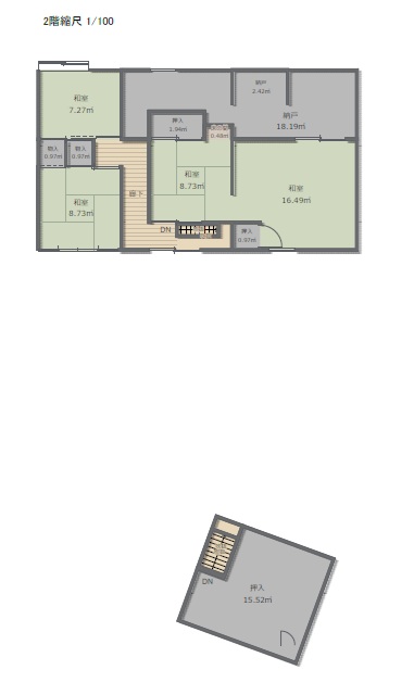 Floor plan for 1890s house in Hyogo