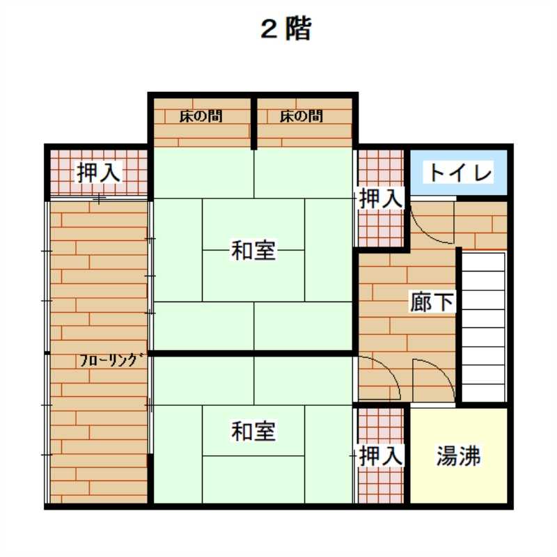 Floor plan for Japanese-style 2-story residence with zoned garden and vegetable garden