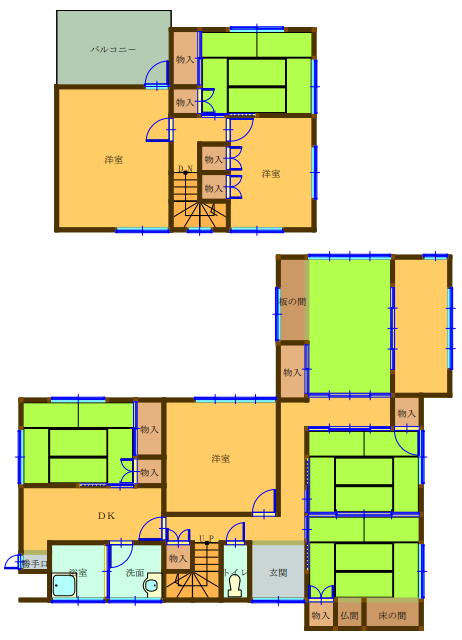 Floor plan for 1970s wood house in Okayama