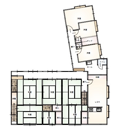 Floor plan for 5-minute walk to the sea! Large 15LDK mansion versatile for multiple uses (R8-K-4)