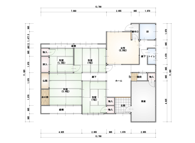 Floor plan for 1970s wood house in Shimane