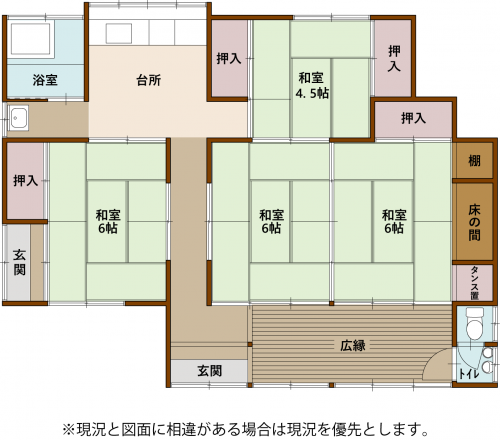 Floor plan for 1980s wood house, 8-min walk to station, Kawanishi, Yusui
